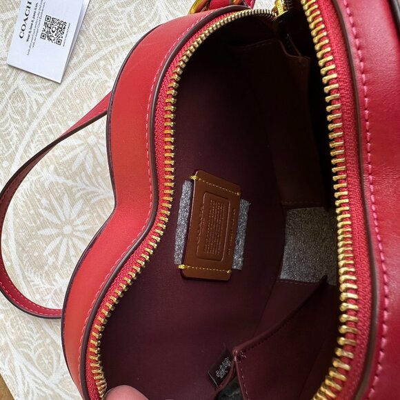 Coach Red Heart Crossbody Bag with Leather Strap - LIMITED EDITION - Picture 3 of 4